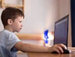 Child using a Chromebook