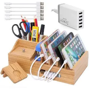 Bamboo Charging Station for Multiple Devices