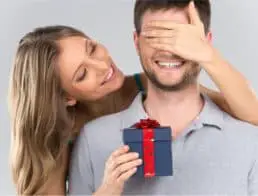 Man receiving a gift