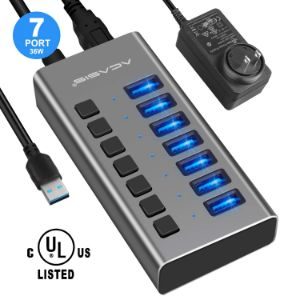 Uksc 10 Port Usb 2.0 High Speed Hub With Quick Flip Top Loading Port