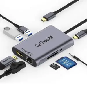 QGeeM 8 in 1 USB C Hub